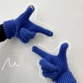 thumbnail image 3 of 1 par de guantes de invierno gruesos, de punto, suaves, cálidos, elásticos, suaves, de color sólido, con exposición a la pantalla táctil, antideslizantes, resistentes al frío, para ciclismo y, 3 of 8