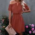 thumbnail image 1 of Vestido con hombros descubiertos, vestido con hombros descubiertos, vestido de verano puro, vestido casual, uso conveniente, 1 of 6