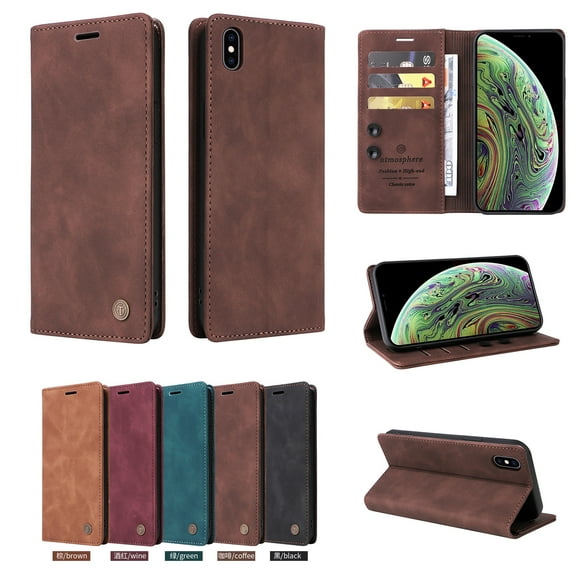 TECH CIRCLE For iPhone XS Max Wallet case,PU Leather Flip Folio Case with Card Holders RFID Blocking Kickstand Shockproof TPU Inner Shell Phone Cover forApple iPhone XS Max 6.5" 2018,Coffee