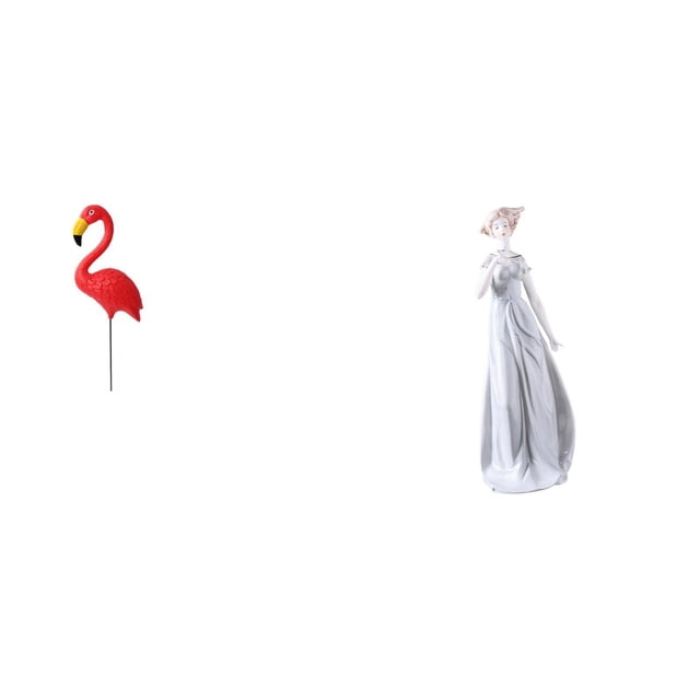 Escultura de flamenco para jardín con figura de dama de , estatua de niña nórdica para una decoración encantadora y moderna del hogar.