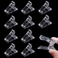 thumbnail image 1 of 10Pcs Nail Tips Clip Clear Transparent Nail Clips for Quick Building Polygel nail forms Nail clips for polygel Finger Nail Extension UV LED Builder Clamps Manicure Nail Art Tool, 1 of 5
