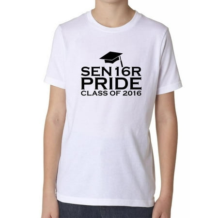 Boys Graduation Gift Senior Pride - Class of 2016 - Cool Graduation Gift Boy's Cotton Youth T-Shirt ()