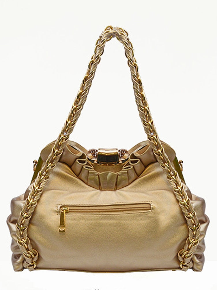 Zzfab Butterfly Clasp Quilting Handbags Purses with Butterfly Gold