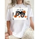 thumbnail image 2 of Women'S Casual Crew Neck Short Sleeve T-Shirt, Knit Polyester Fabric with Medium Stretch, Geometric Pumpkin and Monster Truck Print, for All Season Comfort Tee, 2 of 8