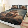 thumbnail image 4 of jejeloiu Rustic Highland Cow Full Size Sheets Kids,Western Print Bed Sheets,4 Pieces, 4 of 6