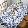 thumbnail image 4 of Blue Oval Tablecloth 60x84in for Oval Table Waterproof Table Cloths for Dining Room Indoor Outdoor Table Cloth Pattern03, 4 of 5