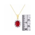 thumbnail image 4 of RYLOS Jewelry For Women 14K Yellow Gold Princess Diana Inspired Ring & Pendant Necklace W/ 18" Chain Gemstone & Diamonds 9X7MM  Ruby  July Birthstone Womens Jewelry Matching  Gold Jewelry For Women, 4 of 9