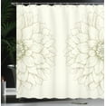 thumbnail image 3 of Ambesonne Dahlia Flower Shower Curtain, Sunflower Like Petals, 69"Wx70"L, Khaki Ivory, 3 of 4