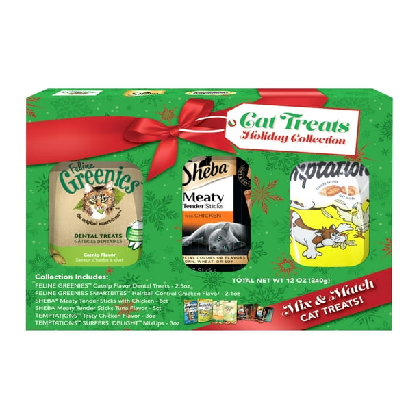 Greenies, Sheba, and Temptations Holiday Cat Treat Variety Pack