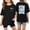 Black, variant on SGMVNU Kids Oversized T Shirts Casual Crew Neck Short Sleeves Front Bow and Back Letter Print Graphic Tee Tops, Size 11-12 Years, Navy
