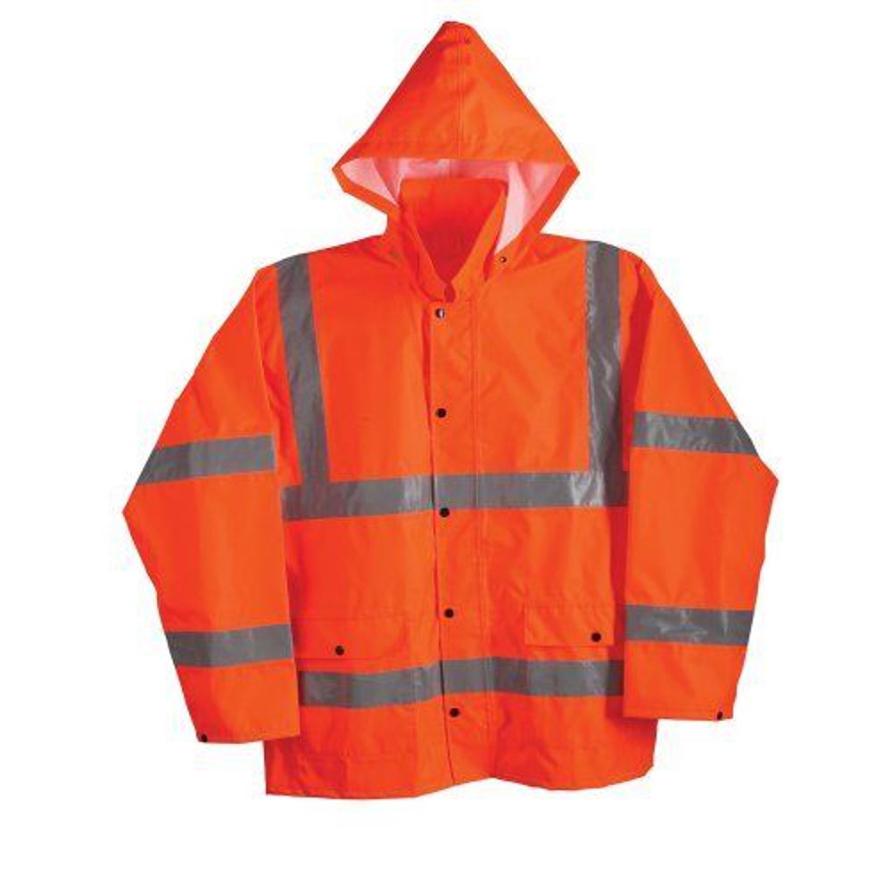 ORANGE WITH SILVER REFLECTIVE RAIN JACKET 3X