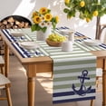 thumbnail image 6 of Placemats Set of 6, Sage Green Stripes Place Mats Navy Blue Nautical Anchor Tablemats Washable Placemat Table Decoration for Kitchen Table Dinner Party Home Decor Indoor Outdoor 13x19 Inch, 6 of 9