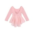 thumbnail image 5 of Arshiner Kids Girls Classic Long Sleeve Leotard Dance Ballet Dress Leopard,6-7Y,Pink, 5 of 8