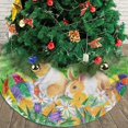 thumbnail image 3 of Christmas Tree Skirt, Easter Holiday Easter Rabbit Bunny Eggs Spring Flower Xmas Large Tree Mat, New Year Festive Holiday Party Decorations 48"inches, 3 of 4