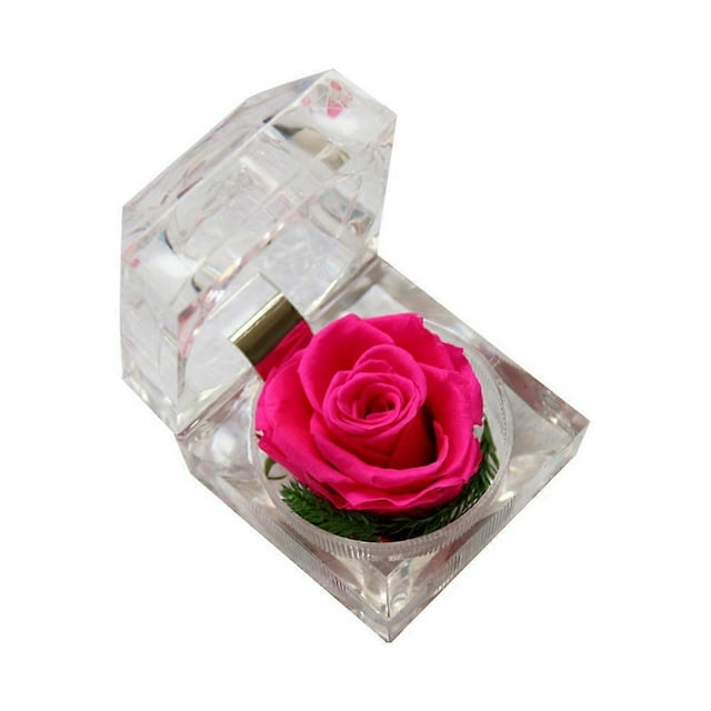 1Pcs Preserved Flower Eternity Rose Never Withered Rose Gift for Valentine's Day Birthday and Anniversary with Drawer Gift Box (Rosy)