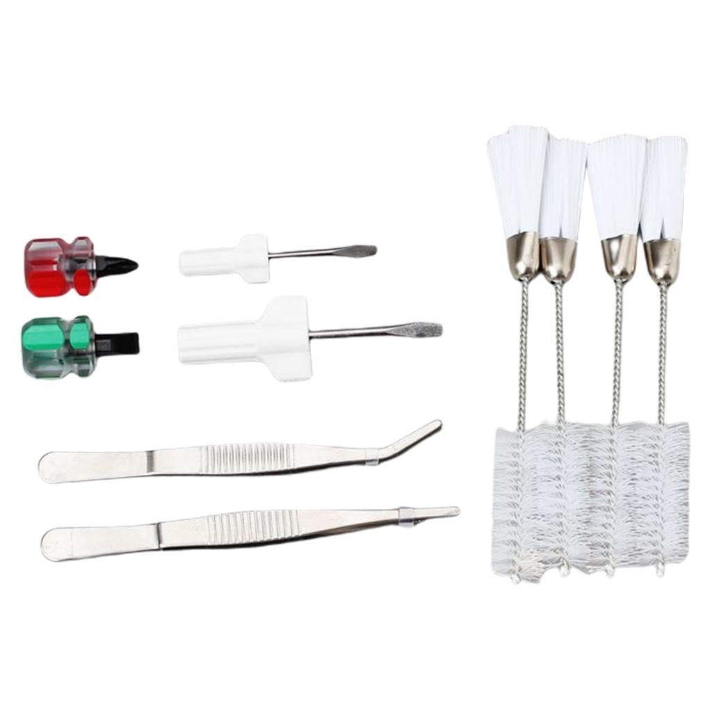 Sewing Machine Cleaning Kit Includes Tweezers 4 Pieces Double Headed Lint Brush Screwdriver, Mini Portable Screwdriver for Repair Machine Sewing Tools