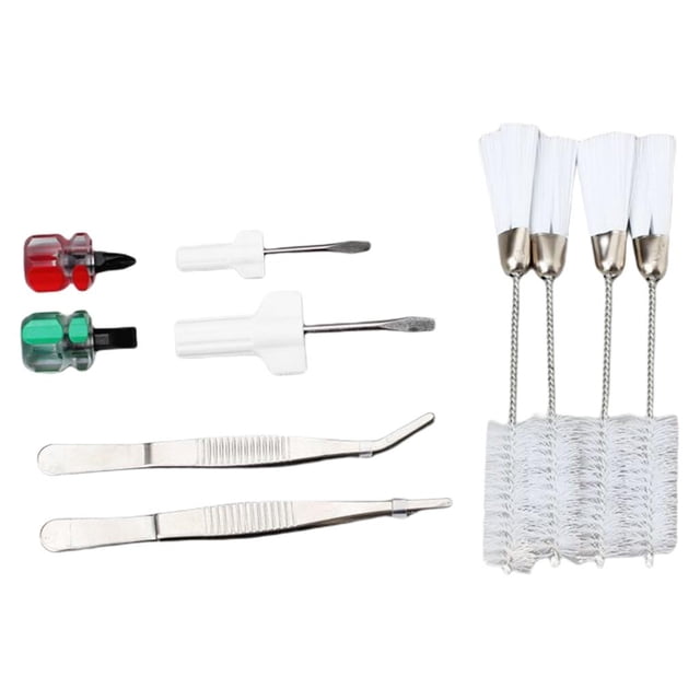 Sewing Machine Cleaning Includes Tweezers 4 Pieces Double Headed Brush Screwdriver, Mini Portable Screwdriver for Repair Machine Sewing Tools