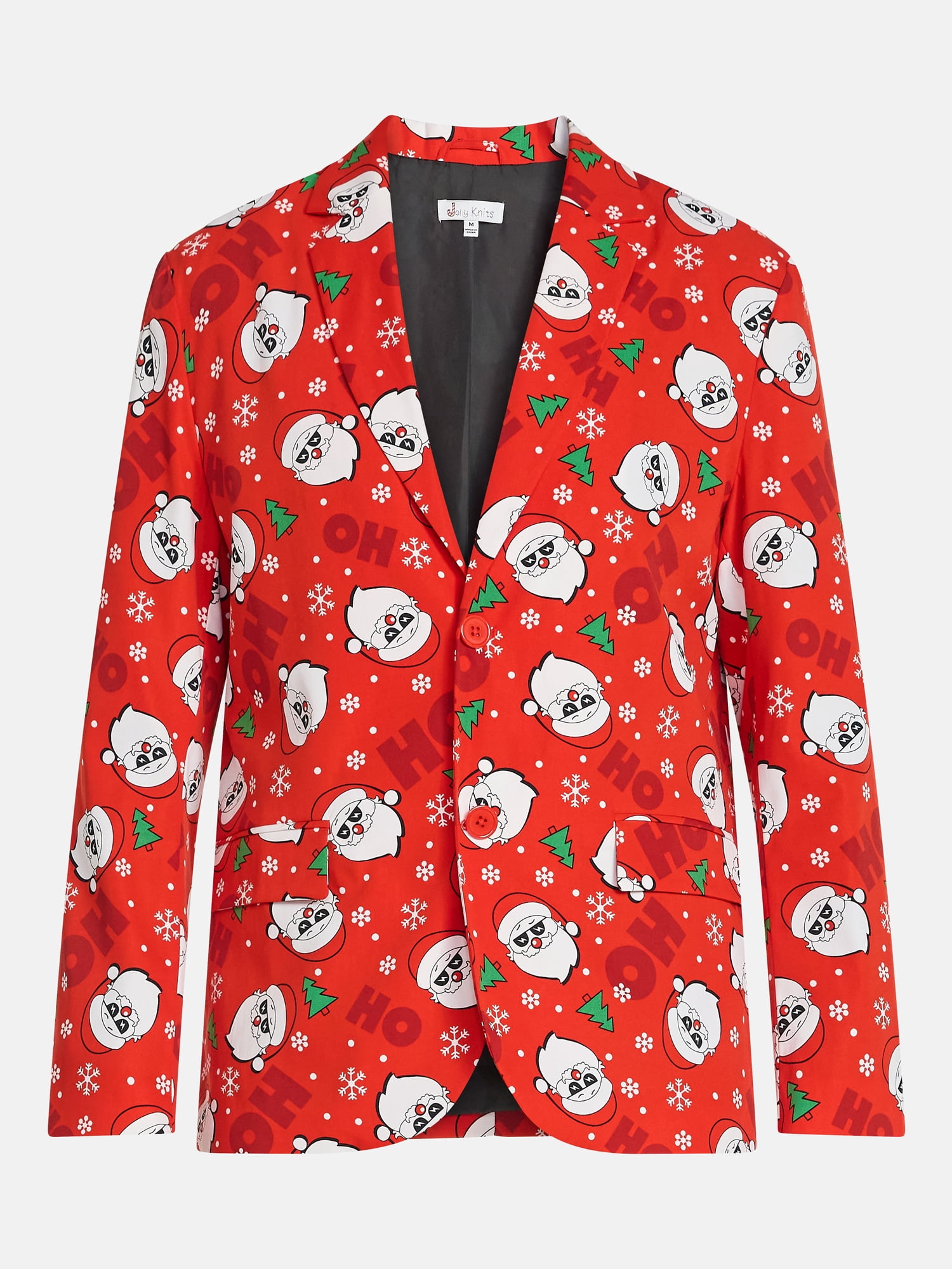 Jolly Knits Men's and Big Men's Christmas Print Blazer, Sizes S-3XL