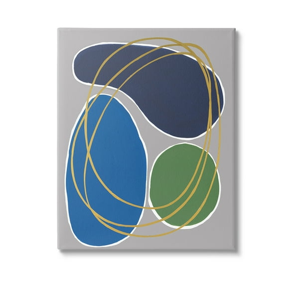Stupell Industries Abstract Oblong Shapes Abstract Painting Gallery Wrapped Canvas Art Print Wall Art, 16 x 20