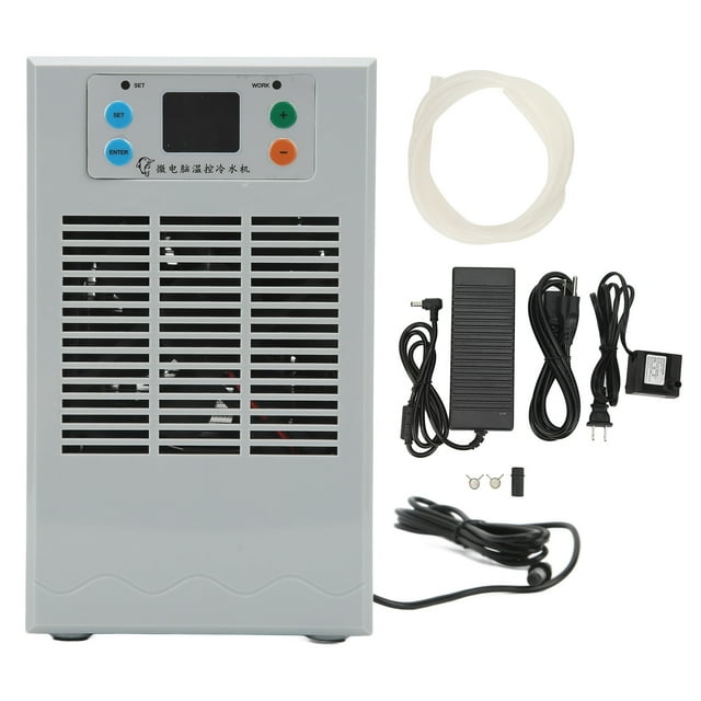 Chauffe-eau Intelligent, Refroidisseur d'Aquarium Réfrigération à Semi-Conducteurs Affichage Numérique AC 100-240V Contrôle Intelligent de la Température 70W avec Pompe pour Poisson Prise US 110V