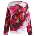 thumbnail image 5 of Camiseta suelta estampada a la moda para mujer, blusa de manga larga, cuello redondo, camisetas informales Pompotops  FGAJ7764, 5 of 5