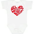 thumbnail image 3 of Inktastic All You Need is Love Red Heart Shape Boys or Girls Baby Bodysuit, 3 of 5