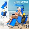 thumbnail image 4 of MOPHOTO Beach Chair with Canopy Shade, Folding Beach Cart Chair w/Wheels, Outdoor Recliner Patio Lounge Chairs for Camp, Tailgates, Fishing - Support 400 LBS, 4 of 11