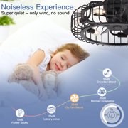 20 inch Industrial Black Caged Ceiling Fan with Lights,Modern 6-Light Light Fixture with Remote Control,5 ABS Blades Reversible 6-Speed for Bedroom,Kitchen.