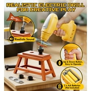 Kids Tool Set – Toddler Tool Set with Construction Vehicle & Electronic Toy Drill, Pretend Play Kids Toys, Toy Construction Tools for Kids Ages 3 4 5 6 7 8 Years Old (Black & Yellow)