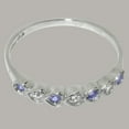 thumbnail image 6 of LBG British Made 18k White Gold ring with Cubic Zirconia & Natural Tanzanite Womens Eternity Ring - 33 size options - Size 11, 6 of 9