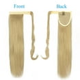 thumbnail image 2 of SHCKE Wrap Around Long Hair Extension for Women 20" 22" Straight Wavy Ponytail Extensions Clip In Ponytail Extensions Ash Blonde Synthetic Hair Piece, 2 of 4