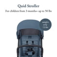 thumbnail image 2 of Inglesina Quid Cochecito - Manta Blue - Cochecito de viaje ultra compacto y ligero para bebés y niños pequeños, avión sobre la cabeza, plegable, asiento reclinable, dosel plegable, 3 meses - 50 libras, 2 of 5