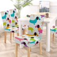 thumbnail image 5 of RYLABLUE Housse de Chaise Extensible Rétro Teckel Chiot Protecteur de Siège pour Salle à Manger Hôtel Mariage Lot de 6, 5 of 5