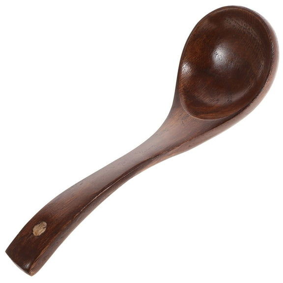 LABSERRON 1Pc Small Ladle for Soup Dark Red Wooden Kitchen Utensil 7.28X2.52In