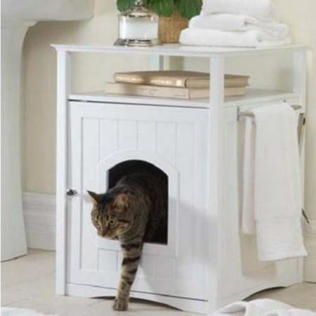 Zooville Cat Washroom Litter Box Cover / Night Stand Pet House,