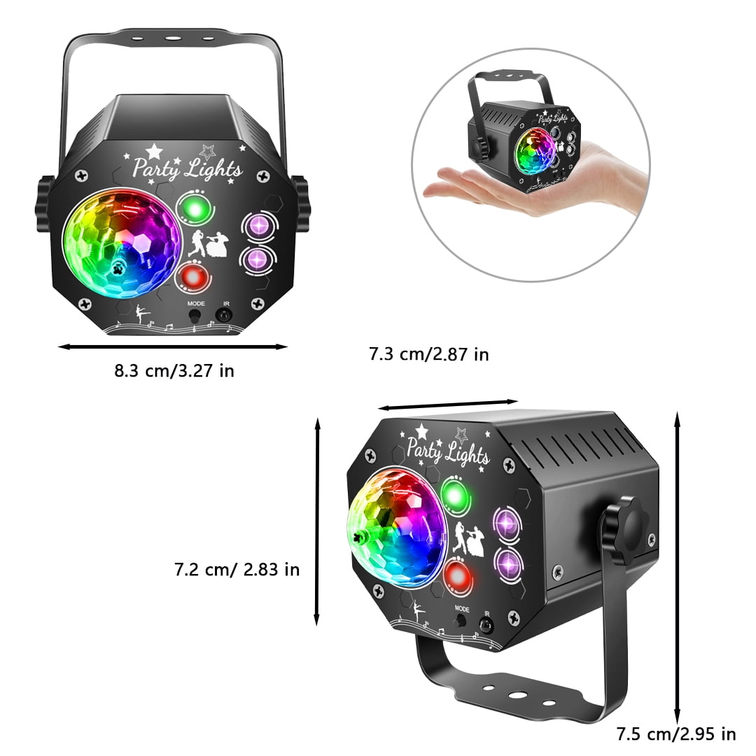 Mini Stage Effect Light,  UV LED Projector Disco Light, 64 Patterns DJ Strobe Light  for Bar Wedding Birthday Halloween Home Party Decor
