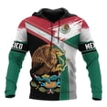 thumbnail image 5 of Sudadera con capucha de águila mexicana para hombre, emblema de México, bandera nacional, estampado 3D, sudaderas con capucha de manga larga, ropa unisex informal de gran tamaño, 5 of 5