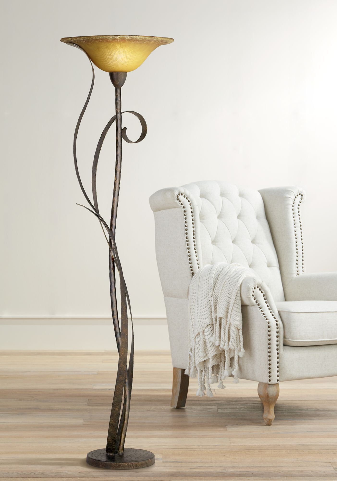 Kathy Ireland 72 High Vine Torchiere Floor Lamp