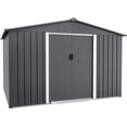 thumbnail image 2 of SOLAURA 8'x6' Outdoor Metal Storage Shed Garden Tool Storage Shed with Sliding Double Door - Gray, 2 of 8
