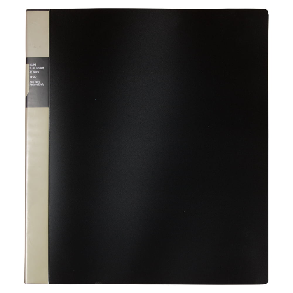 JAM Black Presentation Display Book, 14 x 17, 24 Pages, 1/Pack