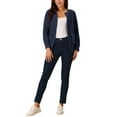 thumbnail image 3 of INSPIRE CHIC Women's Open Front Long Sleeve Knit Casual Cardigan with Pockets S Navy Blue, 3 of 5