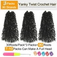 thumbnail image 4 of 3 Pack Yanky Twist Crochet Hair for Women Pre-looped,8 Inch Twist Hair Bohemian Passion Twist Crochet Hair Boho Crochet Braids Synthetic (Black), 4 of 6