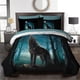 thumbnail image 1 of Edredón Lobo Twin para Niño Niña Verde Bosque Juego de cama Lobo Twin 8 Piezas, 1 of 6
