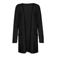 thumbnail image 2 of BODOAO Womens Long Cardigan 2025 Fall Lightweight Long Sleeve 0Pen Front Sweater with Pockets Women's Solid Color Long Sleeve Cardigan Fashion Temperament Loose Comfortable Cardigan Black L, 2 of 8