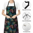 thumbnail image 6 of Pofeuu Feathers And Butterflies Print Waterproof Apron with Pockets Adjustable Cooking Aprons Kitchen Bib for Baking Household Cleaning, 6 of 8