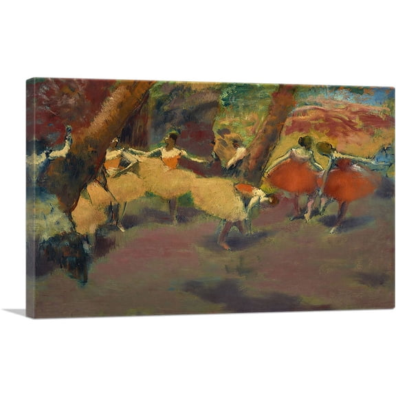 ARTCANVAS Before the Performance 1898 Canvas Art Print by Edgar Degas - Size: 26" x 18" (0.75" Deep)