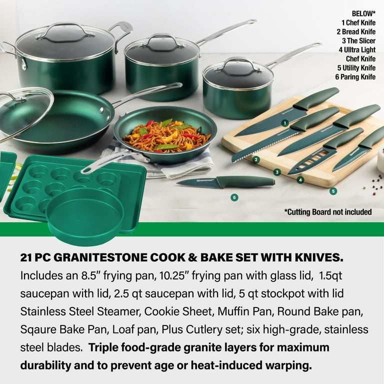CAROTE 21Pcs Pots and Pans Set, Nonstick Cookware Sets, White