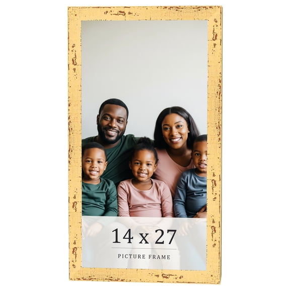 14x27 Frame Yellow Real Wood Picture Frame Width 1.25 inches | Interior Frame Depth 0.5 inches |