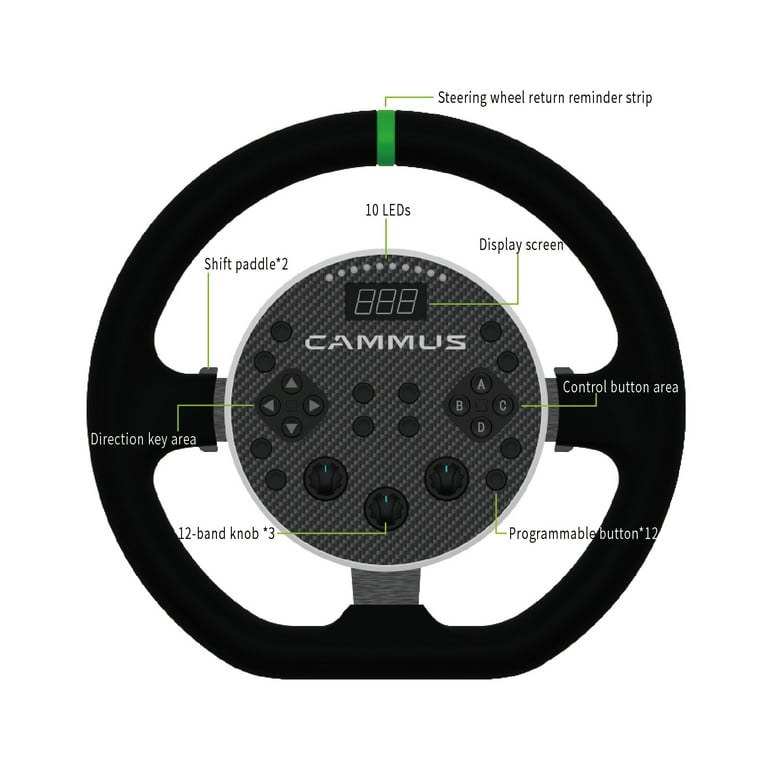 CAMMUS C5 PC Gaming Racing Wheel Bundle with Direct Drive, Pedals