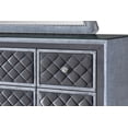 thumbnail image 5 of Luxurious Beautiful King Size 3pc Bed Dresser Mirror Set Tufted Gray, 5 of 8